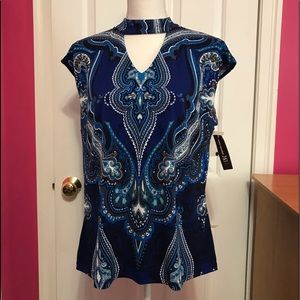 I-N-C Enchanted Paisley Top NEW WITH TAGS